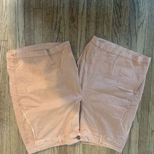 pastel orange dress shorts 7” inseam